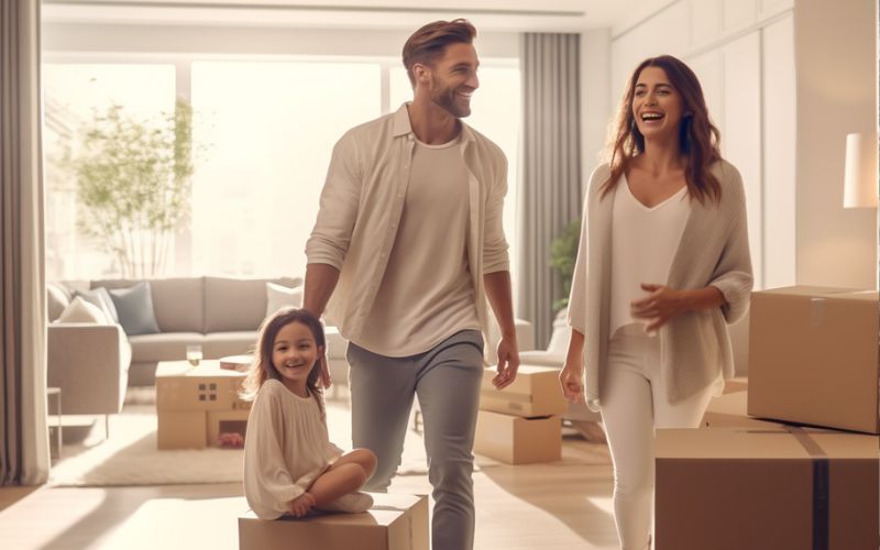 family moving into new townhome in calgary