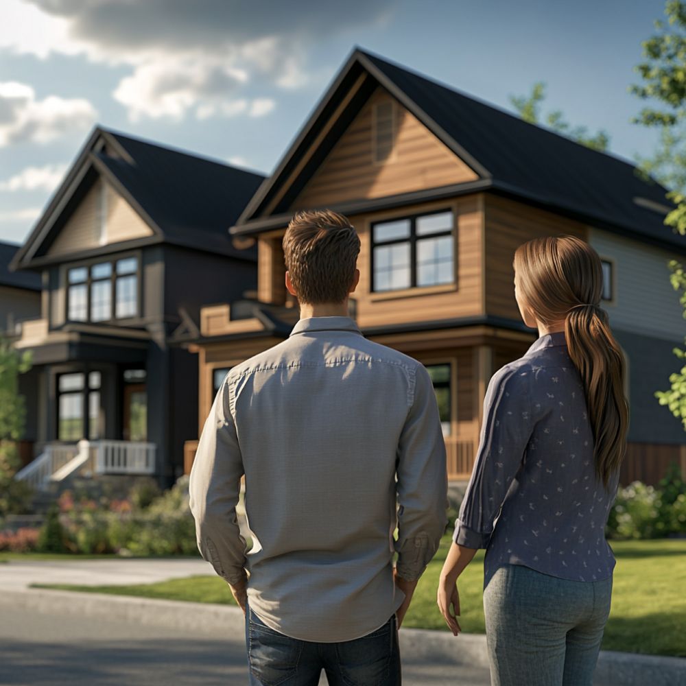 two investors looking at an MLI select home in calgary