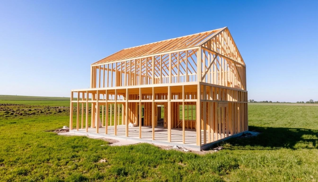 Alberta House Construction Framing Stage