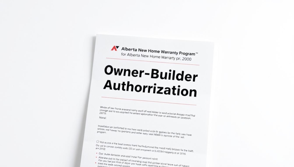 Alberta New Home Warranty Program Owner-Builder Authorization