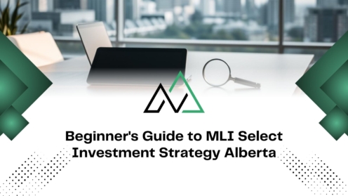 Title card for a beginner's guide to MLI Select investment strategy in Alberta, featuring a modern office background.