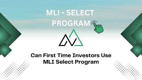 Graphic asking if first-time investors can use the MLI Select program, featuring a stylized logo and hand cursor icon.