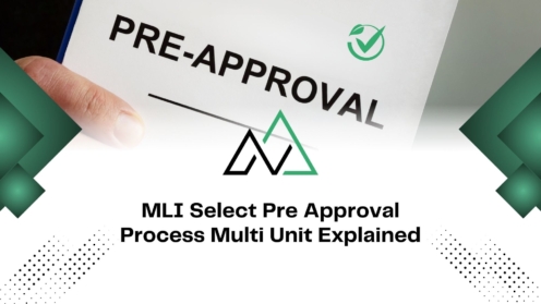 Hand holding a pre-approval document for the MLI Select multi-unit process with a green checkmark and logo.