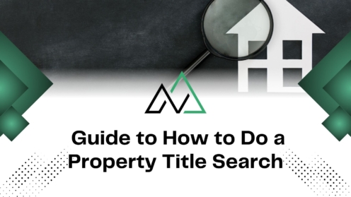Guide to performing a property title search in Alberta, featuring a magnifying glass over a house icon for MLI Select.