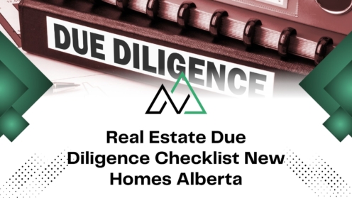 Real Estate Due Diligence Checklist for New Homes in Alberta binder graphic for property investment and MLI Select.
