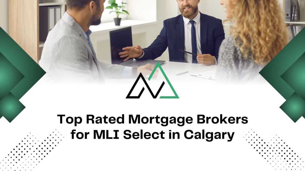 Mortgage brokers in Calgary meeting with clients to discuss MLI Select financing options.