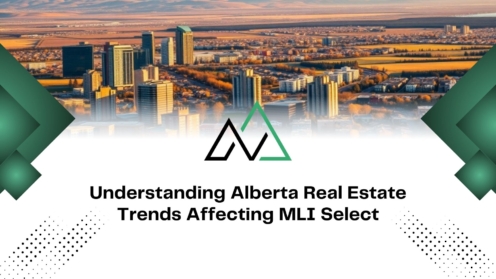 Aerial view of an Alberta city skyline highlighting real estate trends affecting MLI Select.