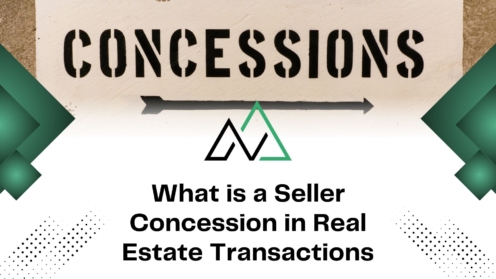 Graphic asking What is a Seller Concession in Real Estate Transactions with a stencil concessions sign and arrow.