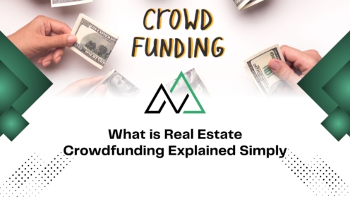 Hands holding money around a logo and the title What is Real Estate Crowdfunding Explained Simply for mli select investors.