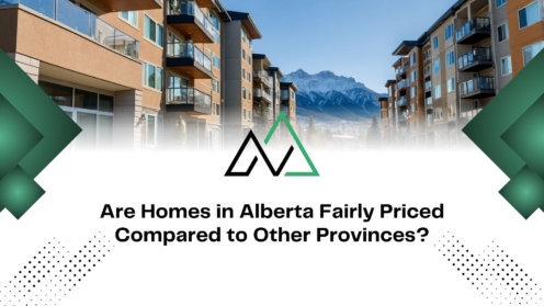 Modern Alberta apartments with mountain views, discussing if homes are fairly priced and MLI Select financing.