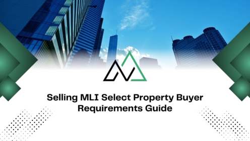 Selling MLI Select Property Buyer Requirements Guide title over a modern city skyscraper background.