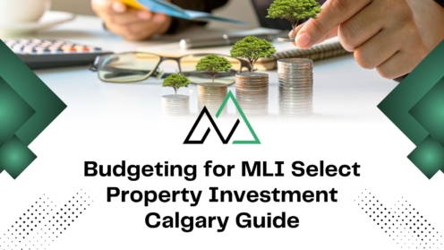 MLI Select property investment budgeting guide for Calgary featuring trees growing from stacks of coins.
