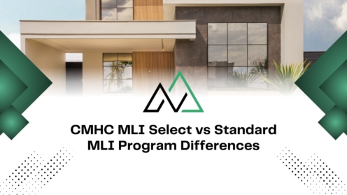 CMHC MLI Select vs Standard MLI Program Differences title graphic with a modern house and green geometric accents.