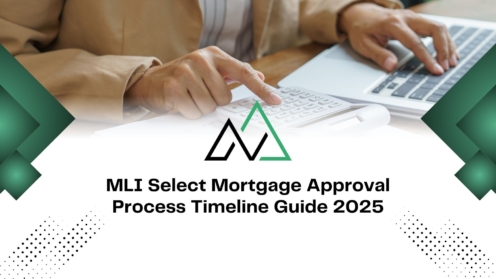 Person using a calculator and laptop for the MLI Select mortgage approval process timeline guide 2025.