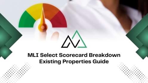 MLI Select scorecard breakdown guide for existing properties featuring a performance gauge and geometric logo.