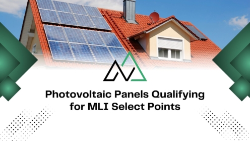 Residential rooftop solar panels that qualify for MLI Select points under energy efficiency criteria.