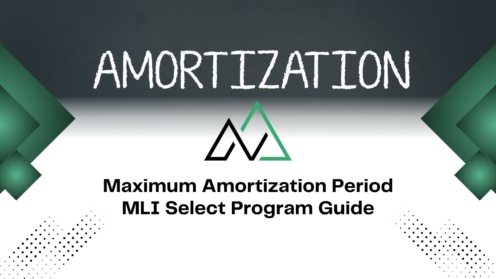 Title card for the Maximum Amortization Period MLI Select Program Guide with a modern geometric logo.