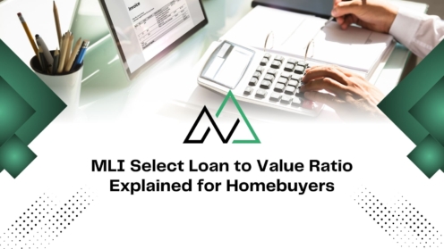 Person using a calculator and laptop while researching the MLI Select loan to value ratio for homebuyers.