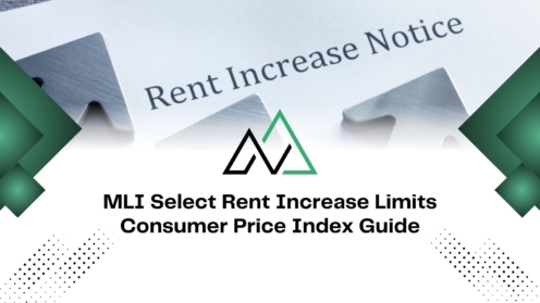 MLI Select Rent Increase Limits Consumer Price Index Guide with a rent increase notice and upward arrows.