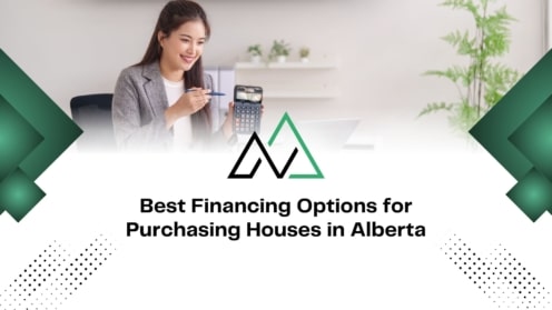 Woman with calculator reviewing best financing options for purchasing houses in Alberta, including MLI Select.