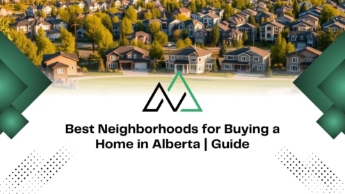Aerial view of a residential Alberta neighborhood for a guide on the best places to buy a home in the province.