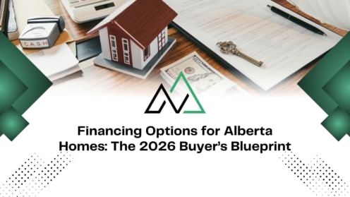 Alberta home financing options including MLI Select, with a model house, cash, and keys for the 2026 buyer's blueprint.