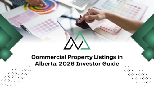 Investor analyzing Alberta commercial property listings and MLI Select opportunities in the 2026 pre-construction guide.