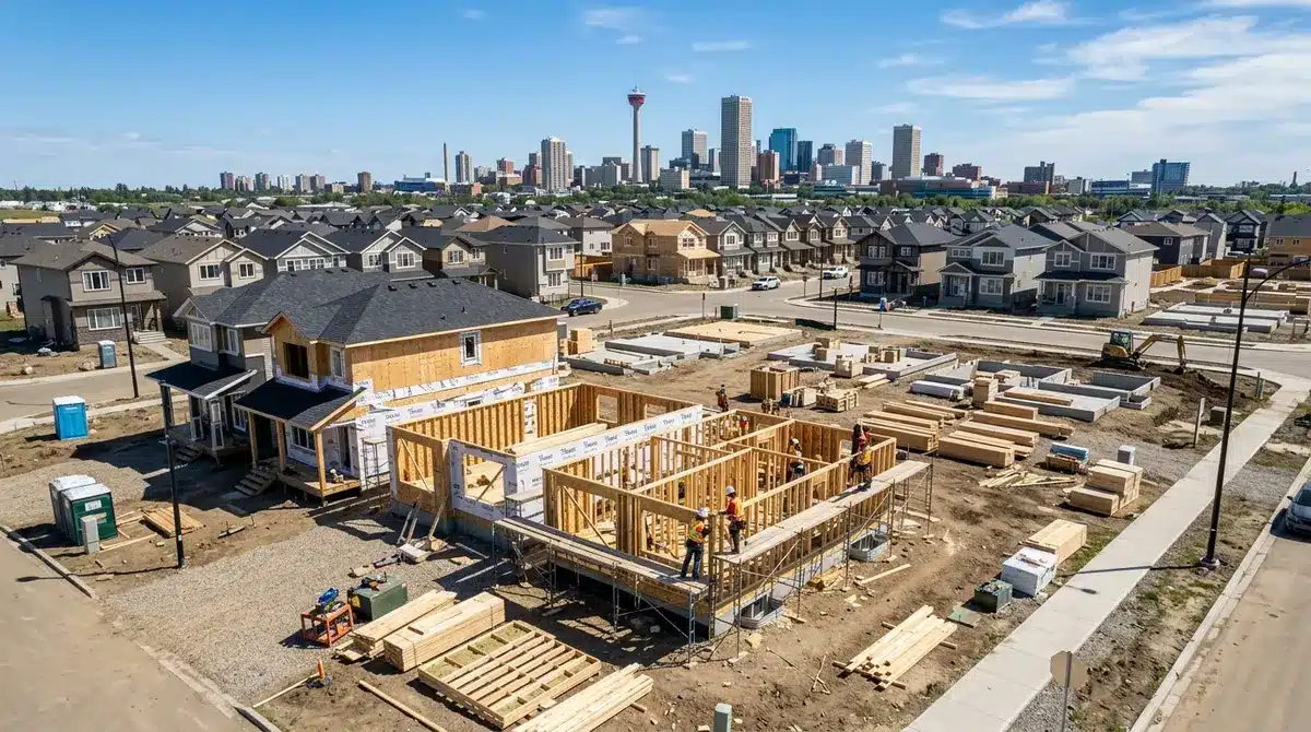 The Complete Guide to Alberta Mortgage Rates: Securing the Best Financing in 2026 4 New residential construction site in Edmonton highlighting housing market growth