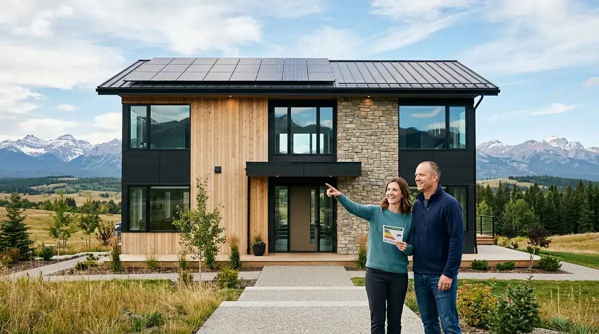 Modern new build home in Alberta showcasing energy efficient design